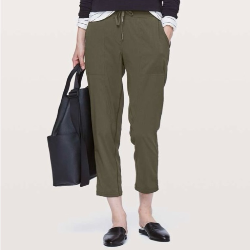Lululemon Dance Studio Crop II, Dark Olive, Size 6